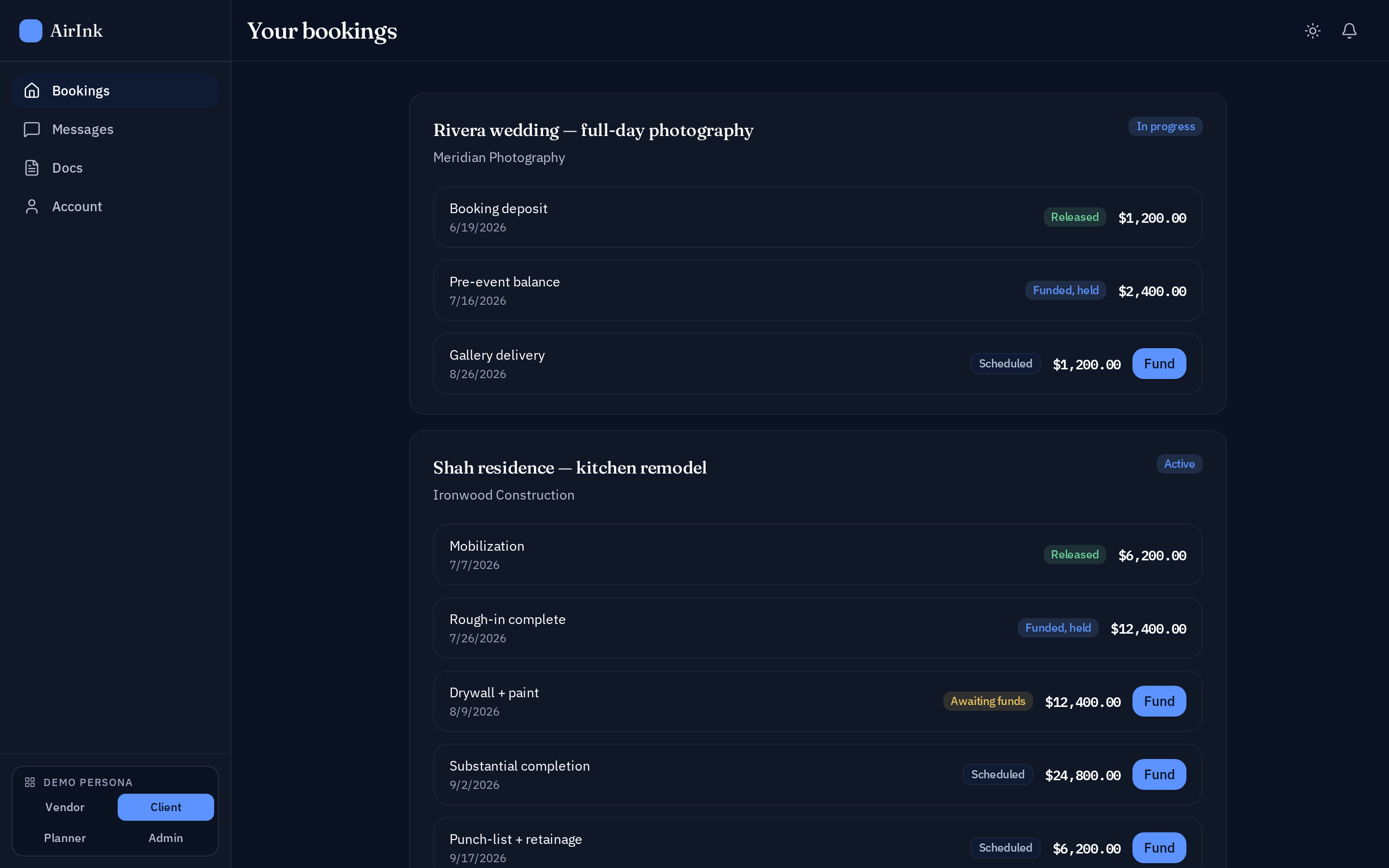 Hire & pay Desktop